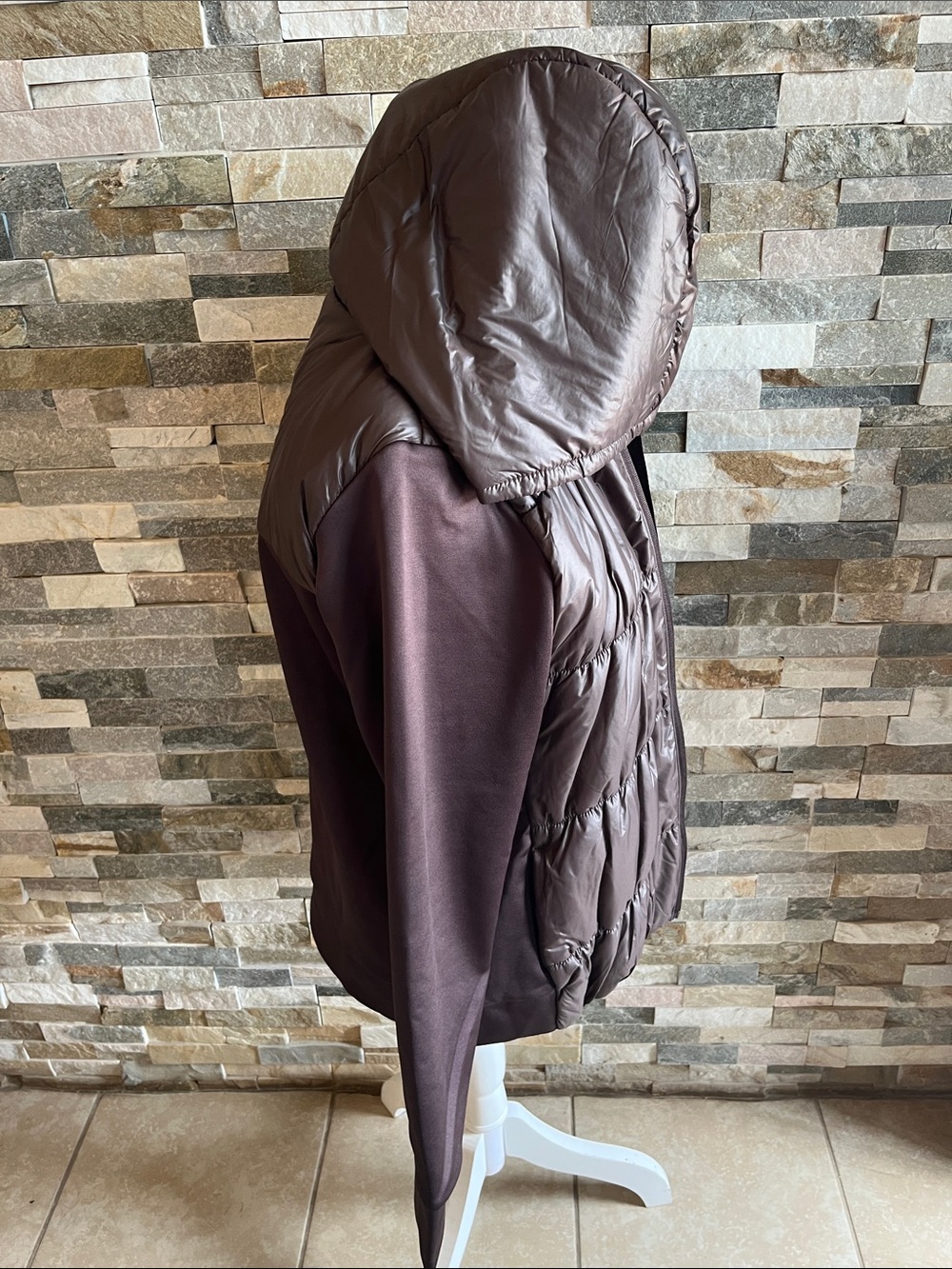Avia Brown Puffer Hoodie Jacket - Picture 7 of 8